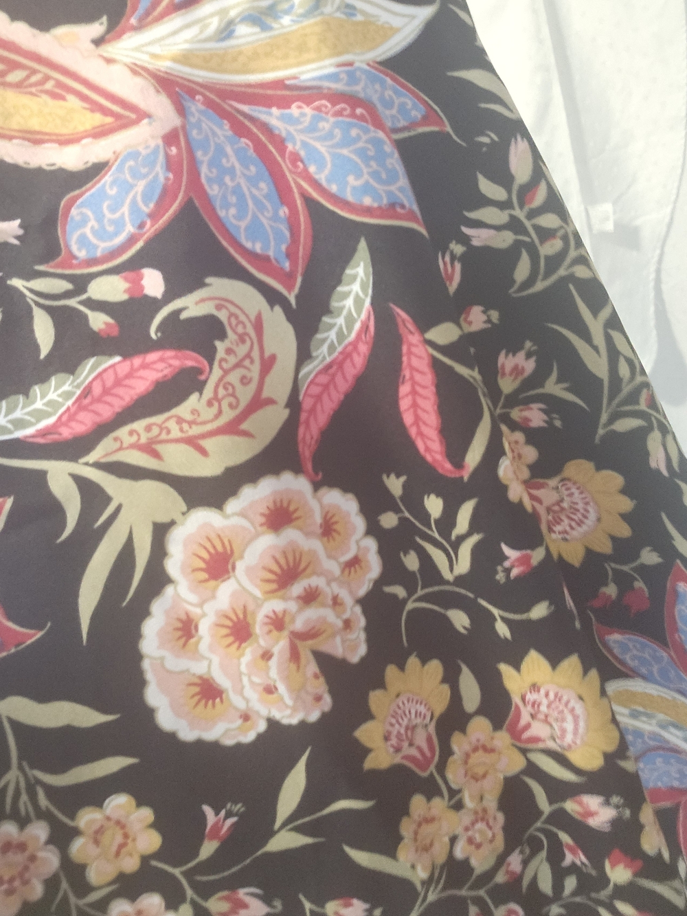 Floral V-Neck A-Line Dress in Black with Multicolor Print - Picture 4 of 5